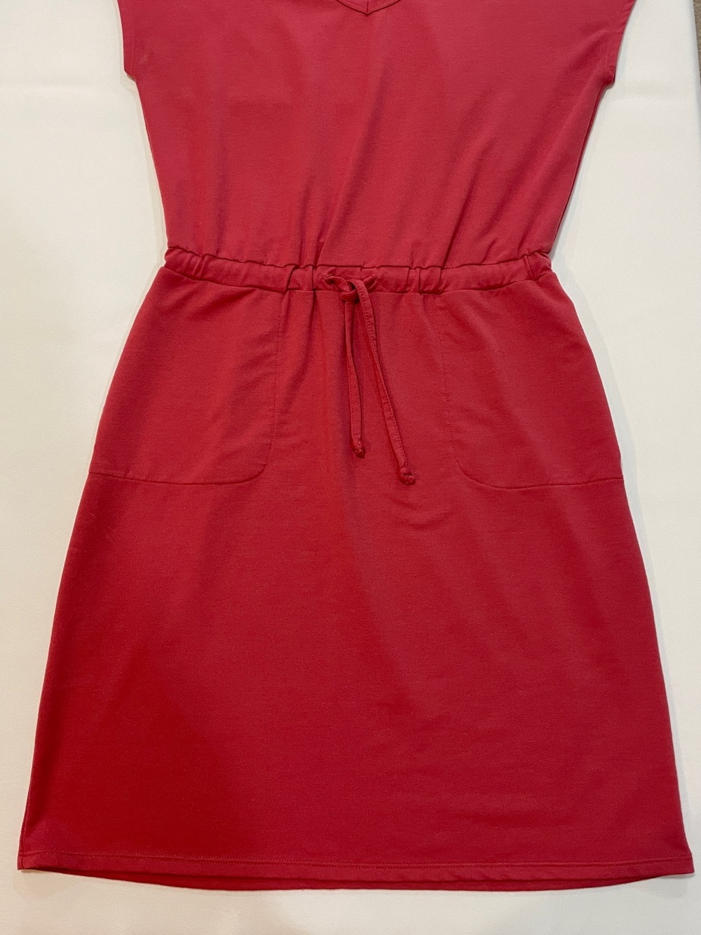 Women’s Red Drawstring Mini Dress - Picture 6 of 8